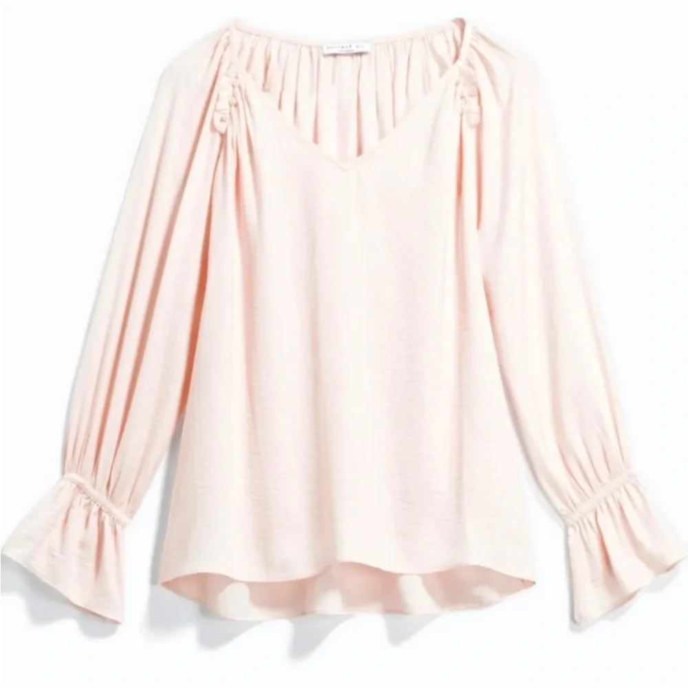 Current Air x Anthropologie Rawna Bell Sleeve Pearl Detail Blouse Small